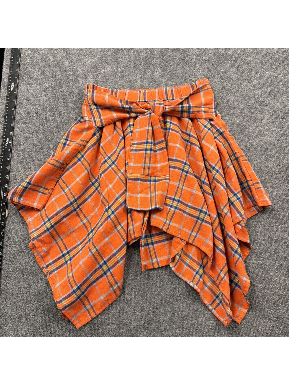Womens Amazon  Asymmetrical Plaid Tie Front Flannel Academia Schoolgirl Grunge 6